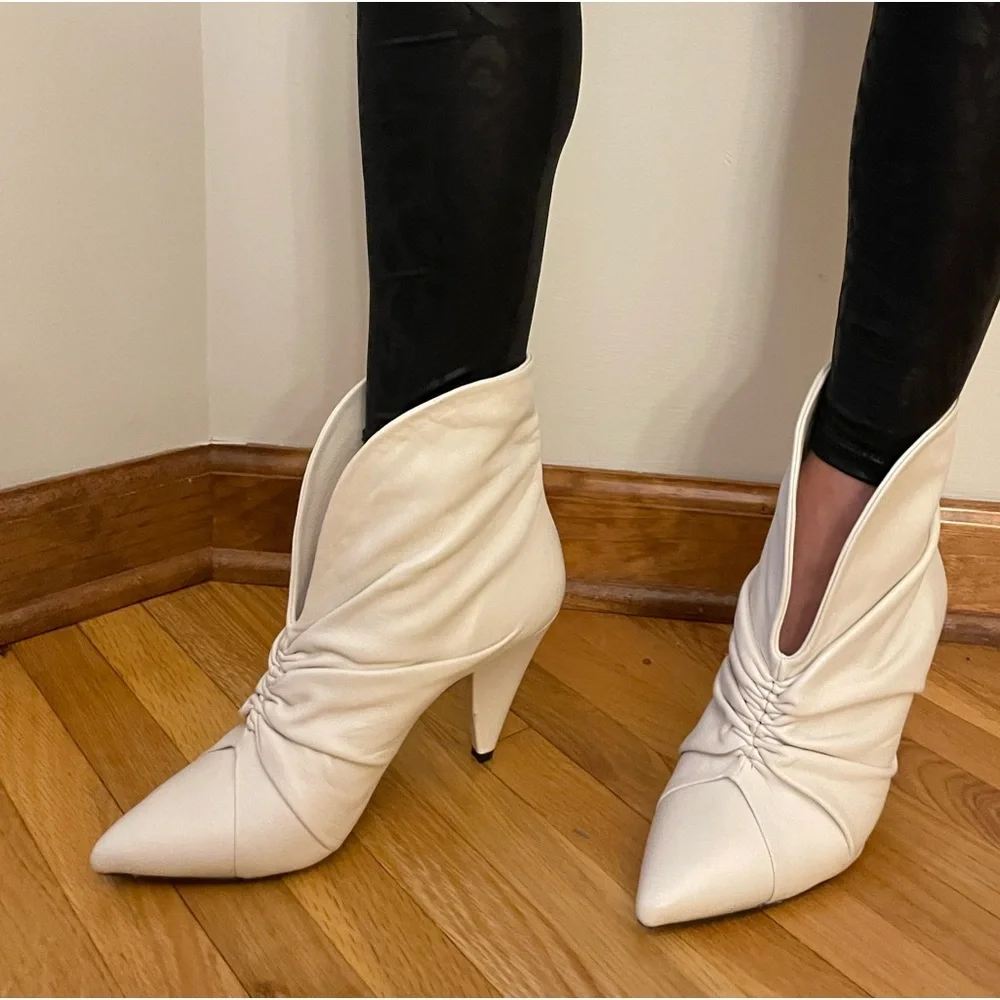 Isabel Marant Ruched Leather Lasteen Ankle Boots. Preloved 🤍 - Picture 5 of 11